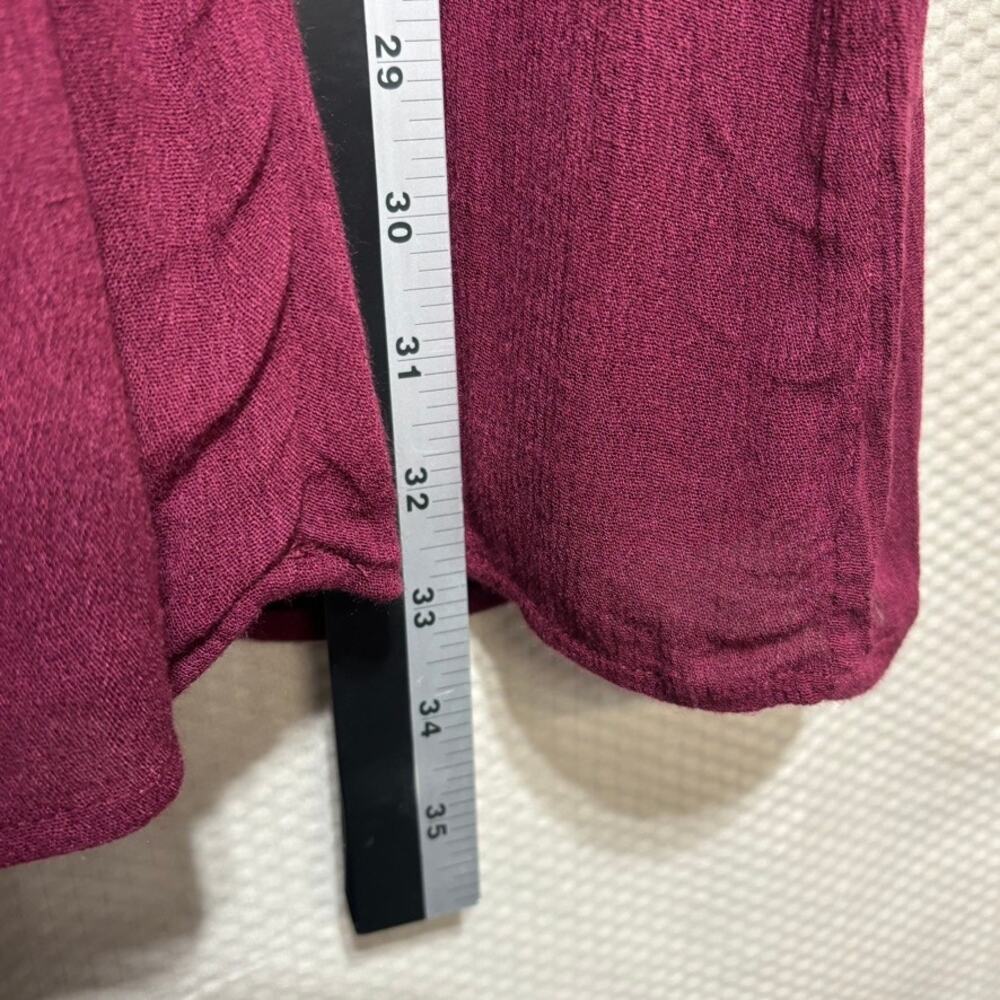 Entro Burgundy Floral Embroidered Tunic Dress Long Sleeve Pockets Size S - Picture 10 of 11